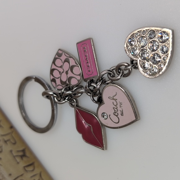 Vintage Y2K Coach Heart & Lips Charm Keychain or Bag charm Very Good Condition - Picture 1 of 6
